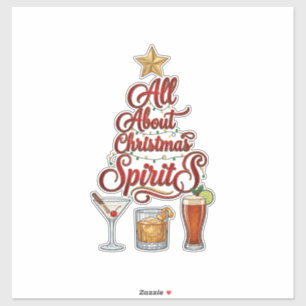 Adesivo Tudo Sobre Espíritos de Natal Coquetéis Whisky Est