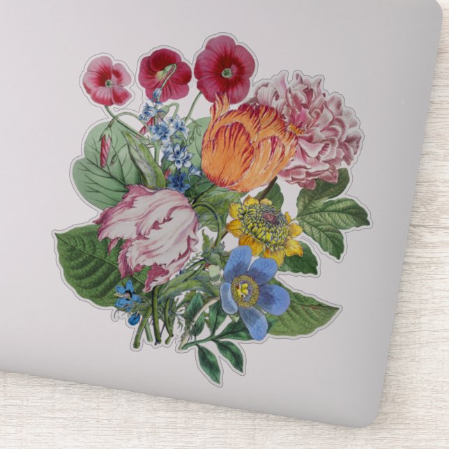 Adesivo Tulips Peony Flowers Buquê (Detalhe)