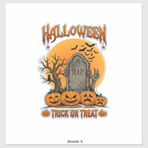 Adesivo Túmulo de Halloween para Doces ou Travessuras Mãos