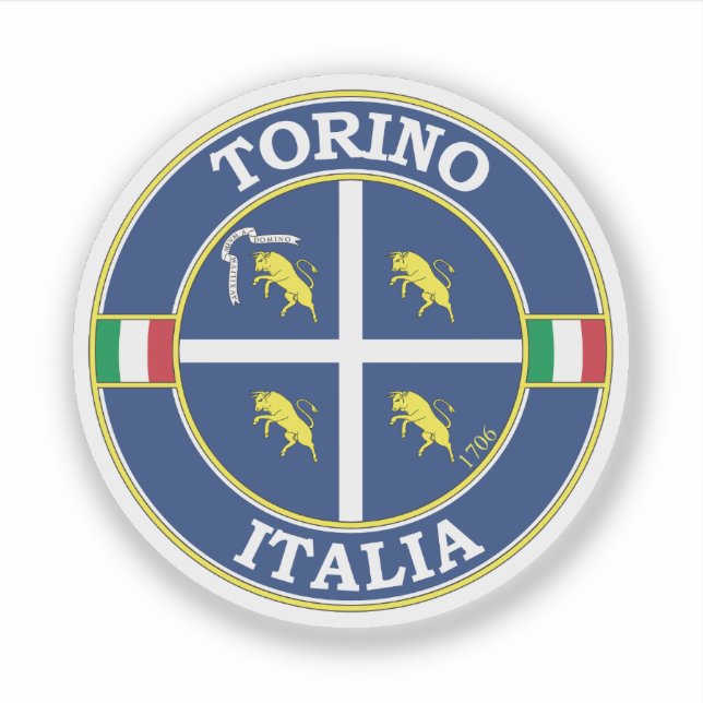 Adesivo Turin Itália Circle Emblem (Frente)