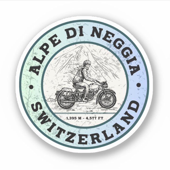 Adesivo Turnê de moto Alpe di Neggia para suíços (Frente)