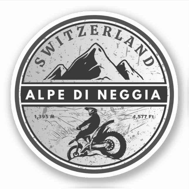 Adesivo Turnê de moto Alpe di Neggia para suíços (Frente)