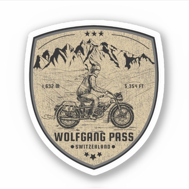 Adesivo Turnê de moto Wolfgang Pass Swiss-alps (Frente)