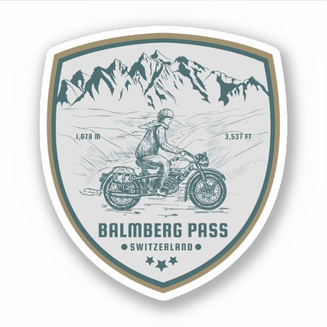 Adesivo Turnê de motocicleta Balmberg Pass Swiss-alps (Frente)
