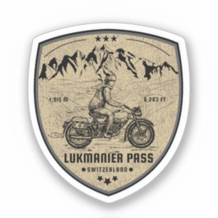 Adesivo Turnê de motocicleta de Lukmanier Pass alps c