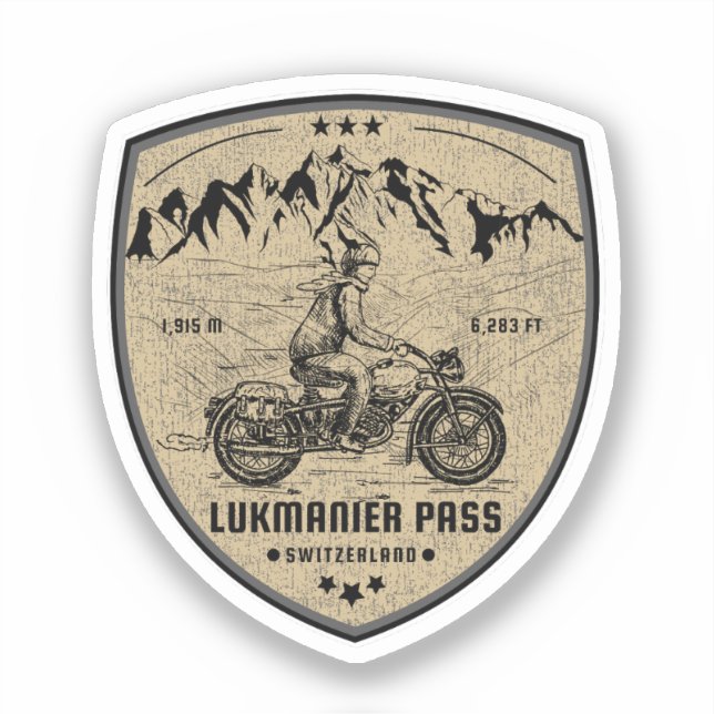 Adesivo Turnê de motocicleta de Lukmanier Pass alps c (Frente)