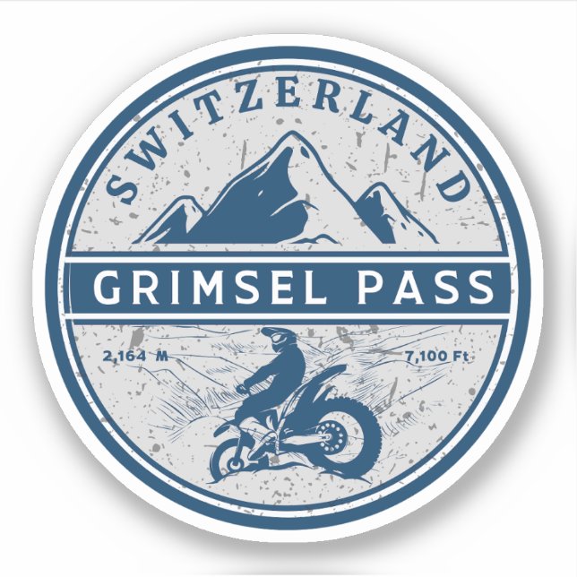 Adesivo Turnê de motocicleta Grimsel Pass Swiss-alps (Frente)