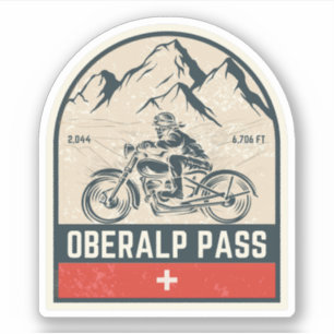 Adesivo Turnê de motocicleta Oberalp Pass Swiss-alps