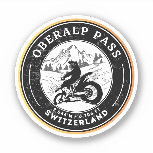 Adesivo Turnê de motocicleta Oberalp Pass Swiss-alps (Frente)