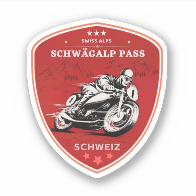 Adesivo Turnê de motocicleta Schwägalp Pass Swiss-alps (Frente)