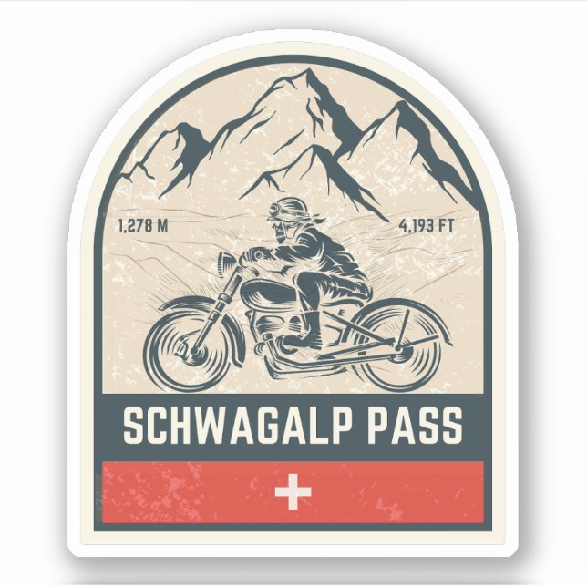 Adesivo Turnê de motocicleta Schwägalp Pass Swiss-alps (Frente)