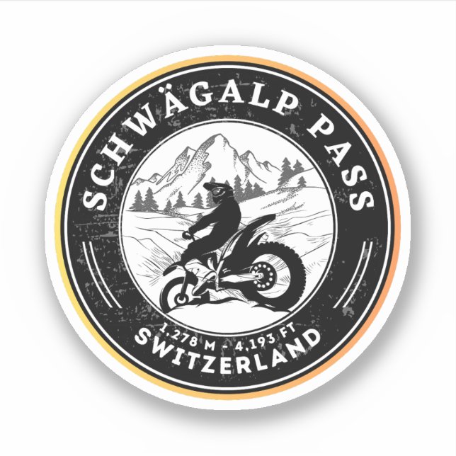 Adesivo Turnê de motocicleta Schwägalp Pass Swiss-alps (Frente)