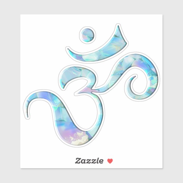 Adesivo Turquoise Marbled Om (Folha)