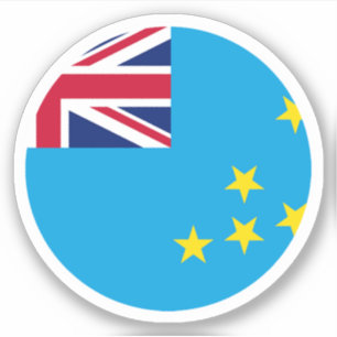 Adesivo Tuvalu Flag Round Sticker