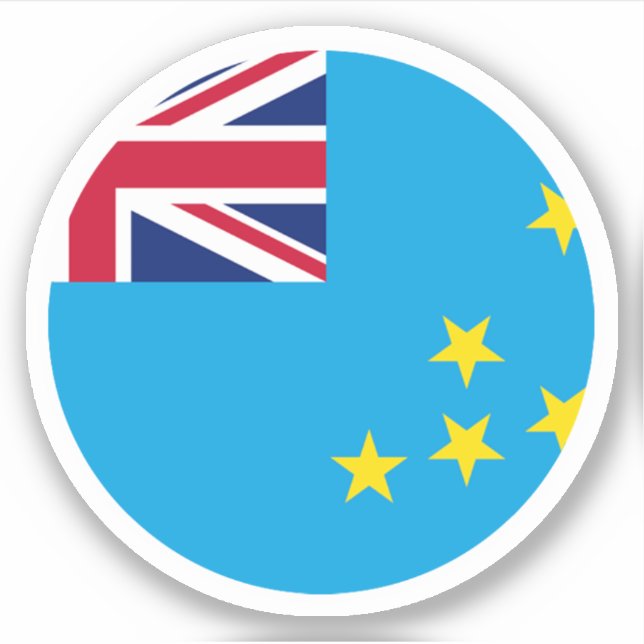 Adesivo Tuvalu Flag Round Sticker (Frente)