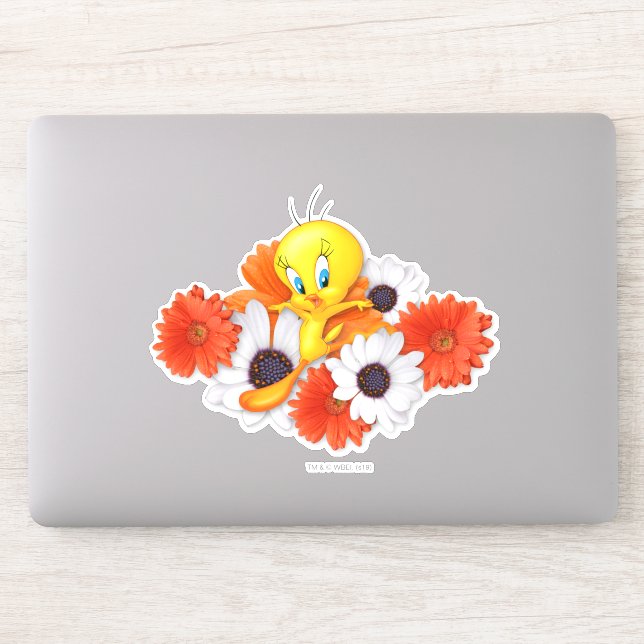 Adesivo TWEETY™ com margaridas (Computador)