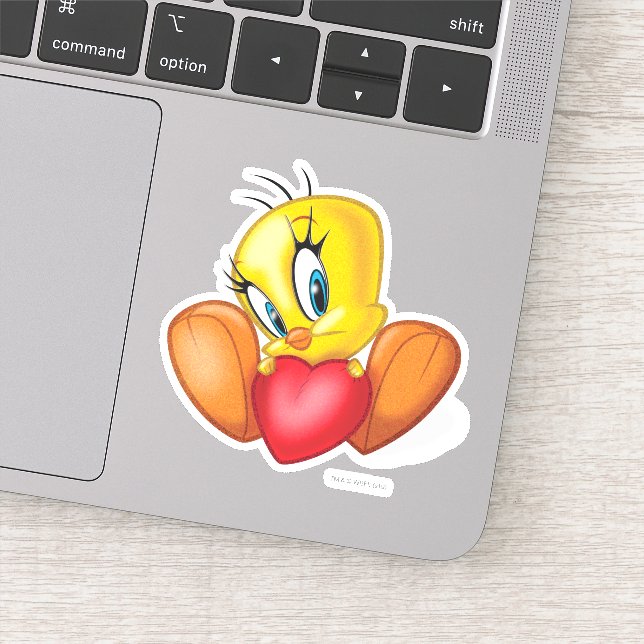 Adesivo TWEETY™ segurando coração (Detalhe)