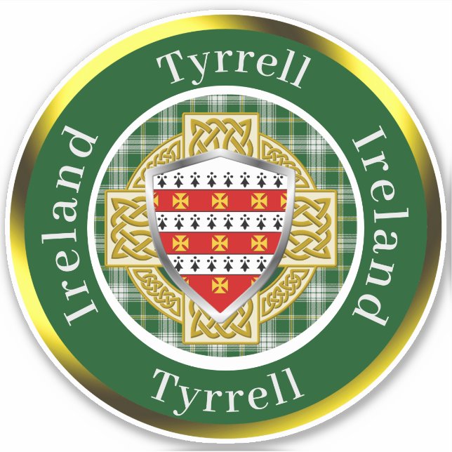 Adesivo Tyrrell Irish Shield/Celtic Cross Personalizado (Frente)
