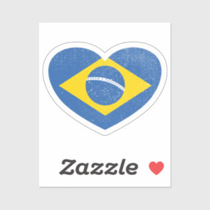 Adesivo Ucrânia Brasil Ucraniano Sinalizador de Amor Coraç