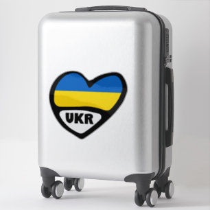 Adesivo Ucrânia Country Code Flag Heart, UKR