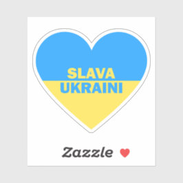 Adesivo Ucrânia Flag Heart Slava Ucri