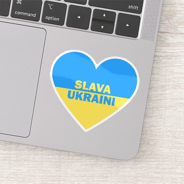 Adesivo Ucrânia Flag Heart Slava Ucri (Detalhe)