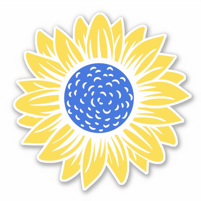 Adesivo Ucrânia Sunflower Ucraniana Paz Solidariedade (Frente)