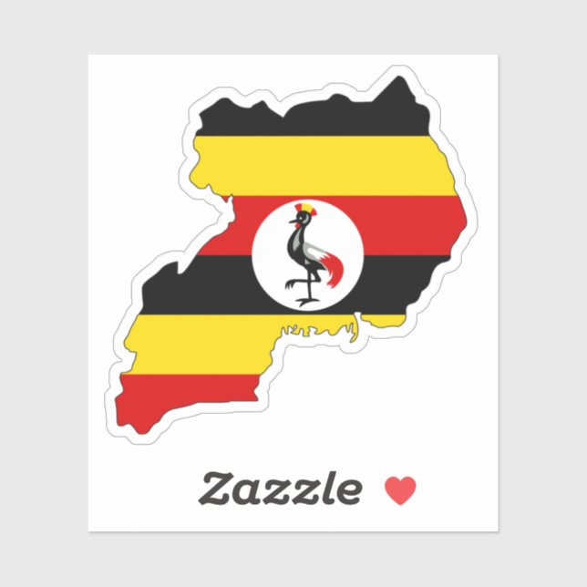 Adesivo Uganda map Sticker Flag for Laptop Book… (Folha)
