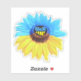Adesivo Ukraine watercolor sunflower blue yellow flag
