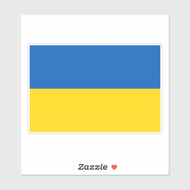 Adesivo Ukrainian flag. I support Ukraine. (Folha)