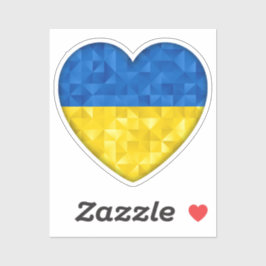 Adesivo Ukrainian flag. Love to Ukraine. Support. Heart.