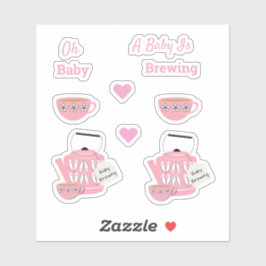 Adesivo Um Bebê Está A Comer Rosa