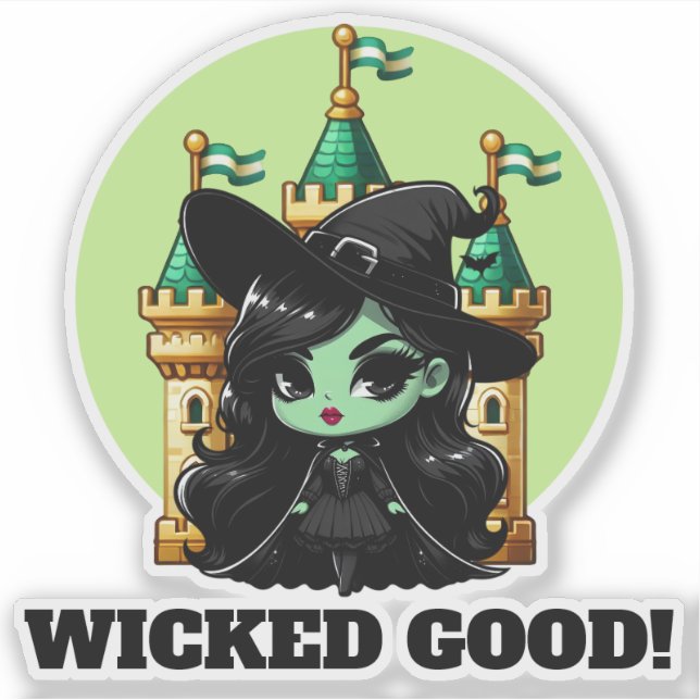 Adesivo Um Bom Convite à Bruxa Verde (Frente)