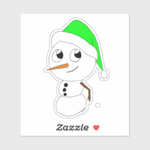 Adesivo um boneco de neve chibi