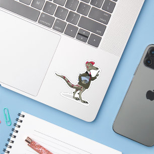 Adesivo Um Cartoon Iguanodon Clerk.