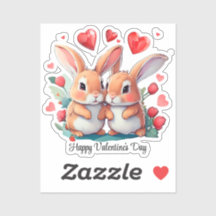 Um casal de coelhos engraçados de aquarela