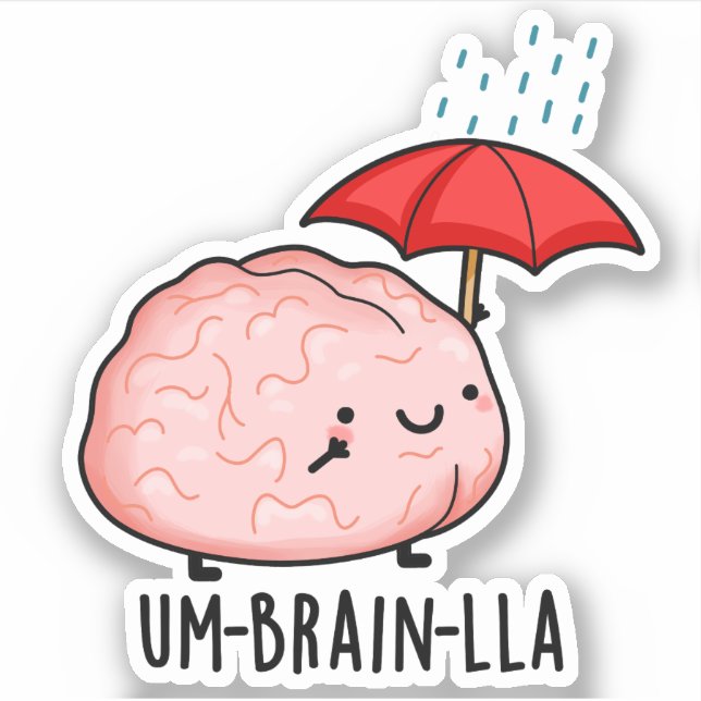 Adesivo Um cérebro-lla Funny Brain Puns (Frente)