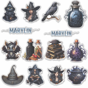 ADESIVO UM CONJUNTO DE NOME PERSONALIZADO DA WITCHCRAFT GÓ