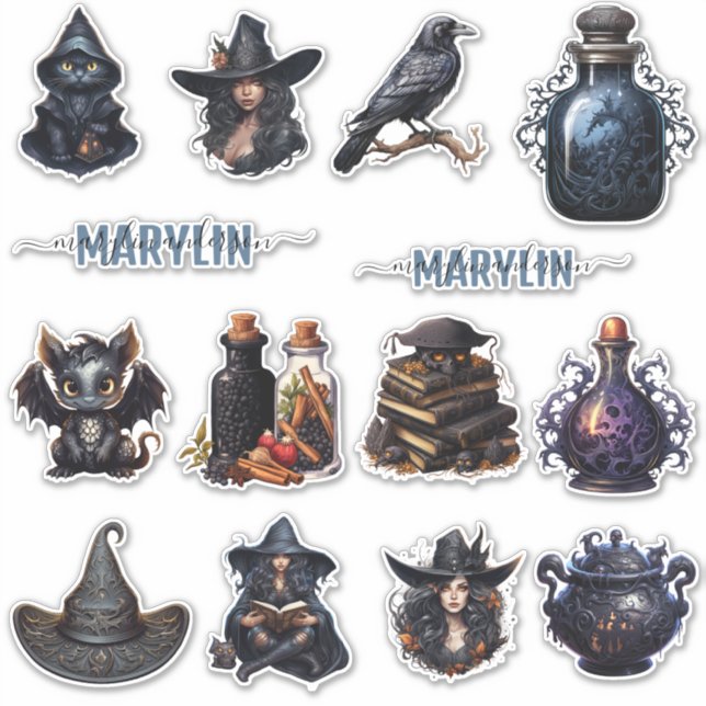 ADESIVO UM CONJUNTO DE NOME PERSONALIZADO DA WITCHCRAFT GÓ (Frente)