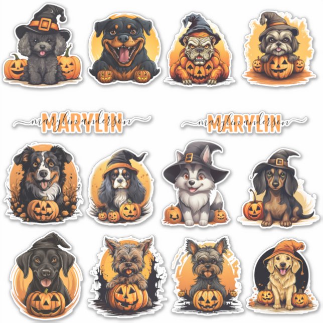 ADESIVO UM CONJUNTO PERSONALIZADO DE CACHORRO REDE PUMPKIN (Frente)