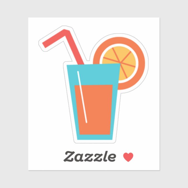 Adesivo Um copo de suco de laranja (Folha)