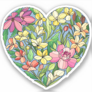 Adesivo Um coração cheio de flores