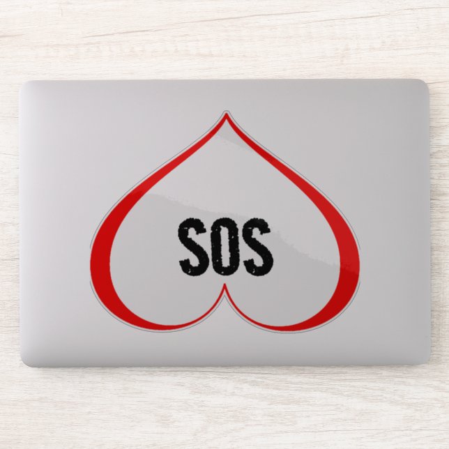Adesivo UM CORAÇÃO EM DESTENSÃO SOS Vermelho (Computador)