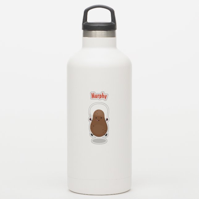 Adesivo Um desenho animado de corda de batata feliz (Garrafa d'água)