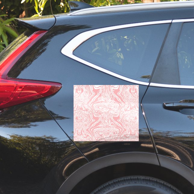 Adesivo um design abstrato cor-de-rosa e branco num fundo  (Lado do carro)