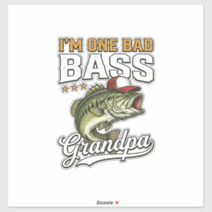 Adesivo Um design vector vintage de pesca de um avô de bag