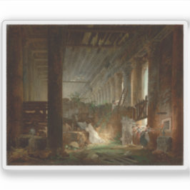 Adesivo Um eremita rezando nas ruínas de um templo romano