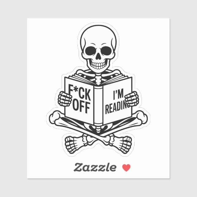 Adesivo Um Esqueleto de Booktrovert (Folha)