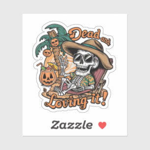 Adesivo Um esqueleto vestindo óculos de sol e soltando em