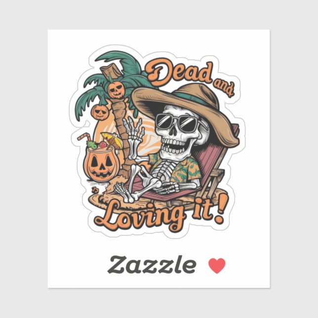 Adesivo Um esqueleto vestindo óculos de sol e soltando em  (Folha)